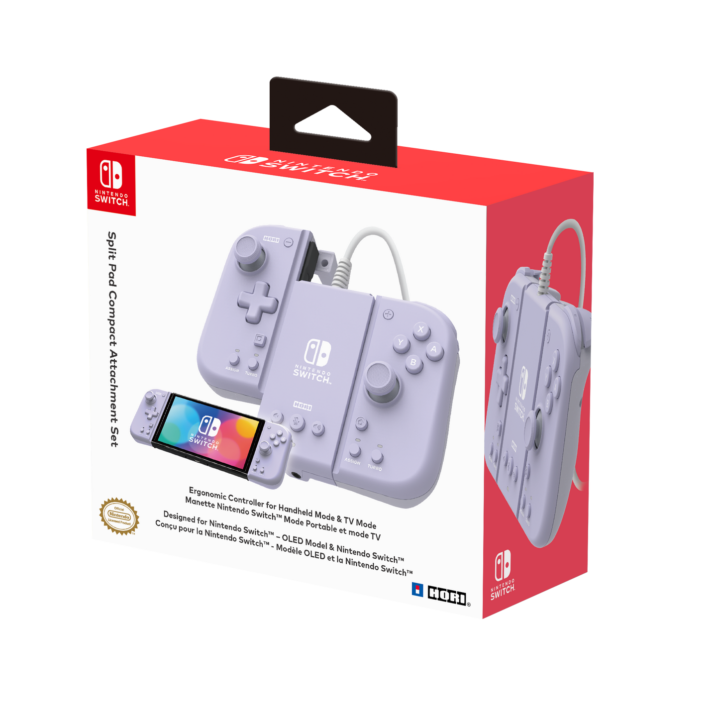 Set di accessori compatti Split Pad (lavanda) per Nintendo Switch